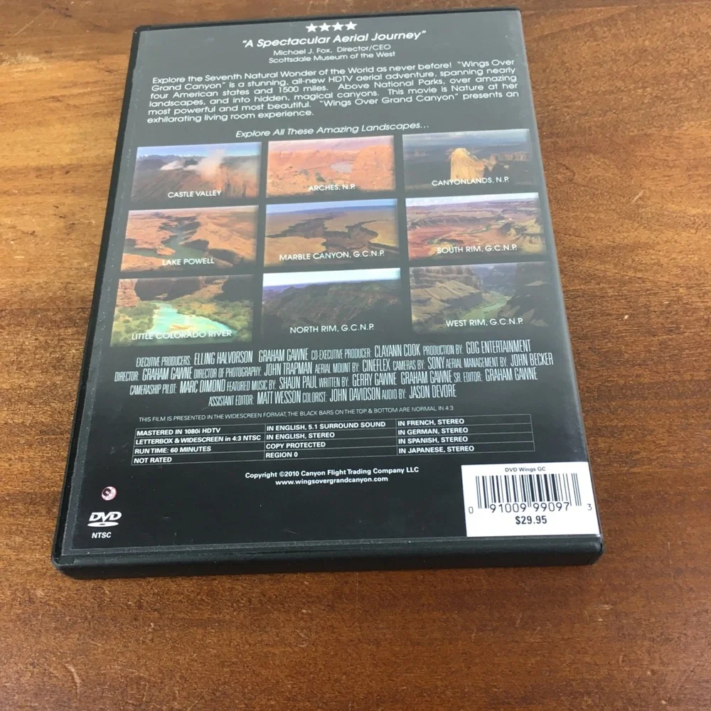 Wings Over Grand Canyon (DVD 2010 WS) NR Educational Nature Ariel Scenes Used